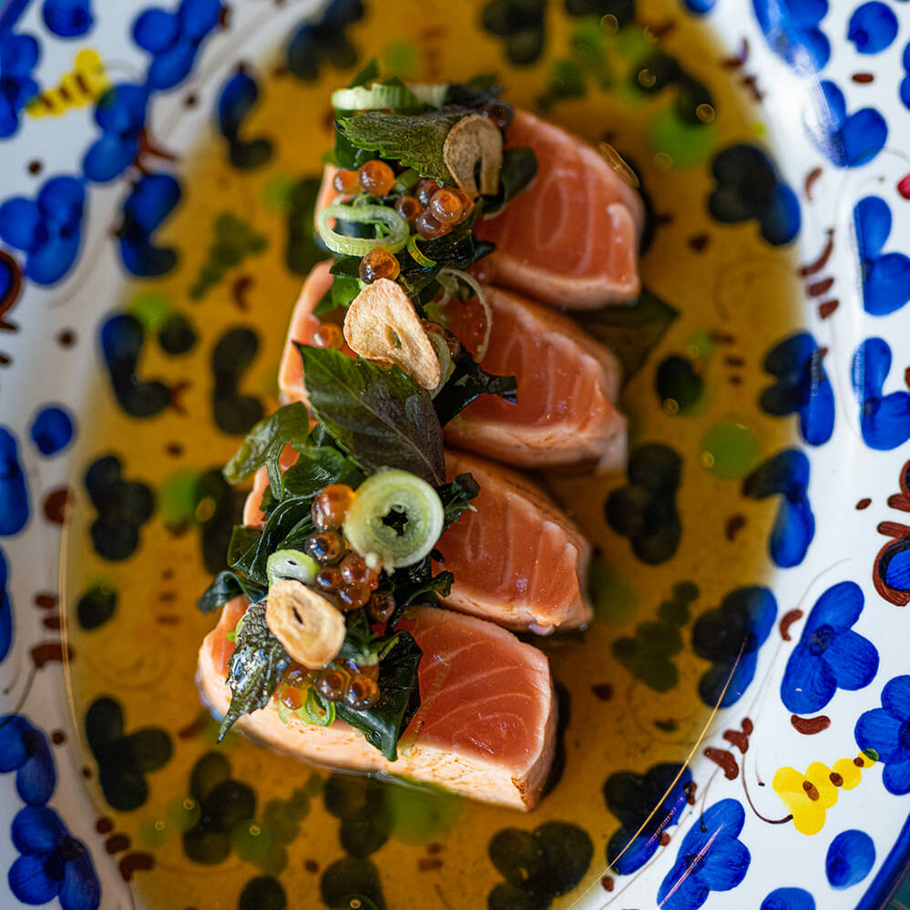 salmon sashimi dishes
