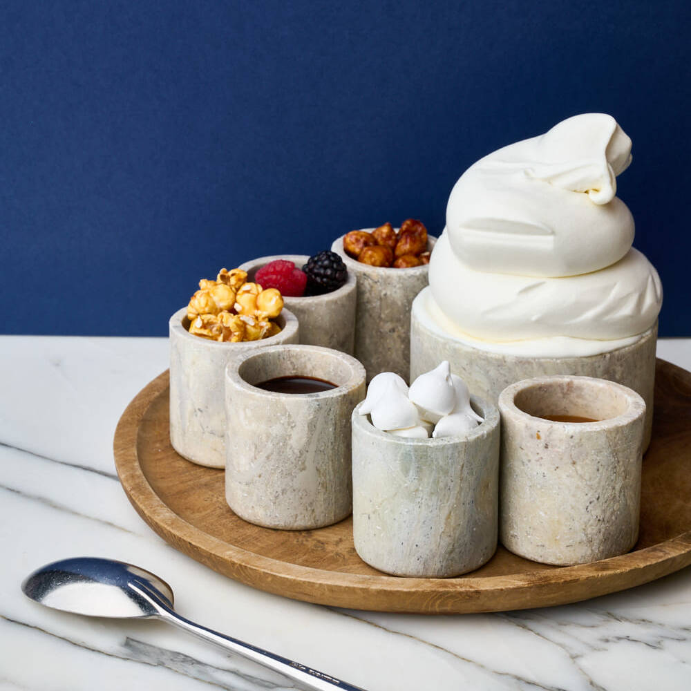 ice cream with topping