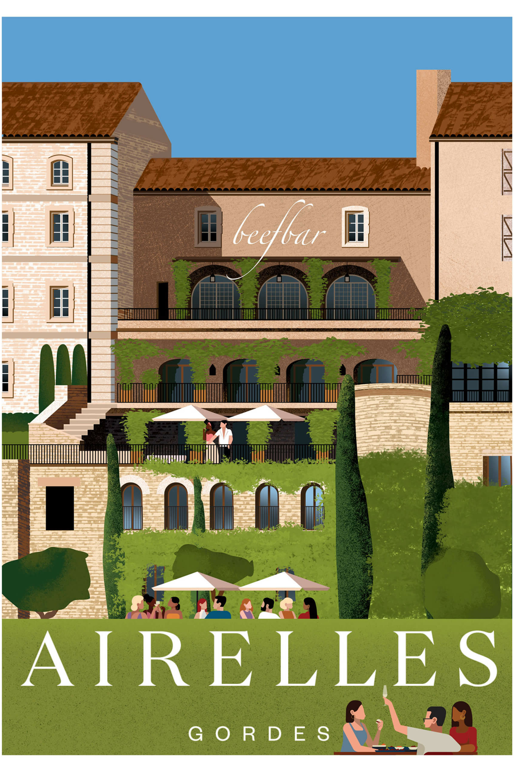 illustration josh mckenna airelles gordes beefbar restaurant
